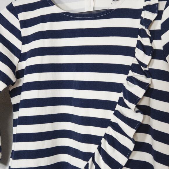 J.Crew Womens Top Striped Black and White Ruffle Nautical Preppy Cotton Size XS - Picture 6 of 11